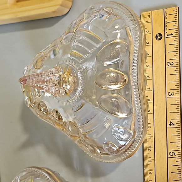 2 vintage Jeannette glass candy /Trinket Dish, glass, gold gilded - Picture 11 of 11